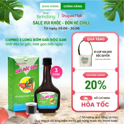 Combo 3 chai Long Đởm Giải Độc Gan Dược Bình Đông Chai 280ml - Thanh nhiệt, giải độc, mát gan