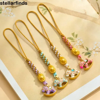 QWDLID Dây Đeo Điện Thoại Năm Ngựa, Chúc May Mắn Đa Năng Cung Hoàng Đạo Hors Dây Điện Thoại, Lời Chúc Dễ Thương Chống Mất Phong Cách Trung Hoa Vỏ Điện Thoại Di Động Móc Khóa Trang Trí May Mắn
