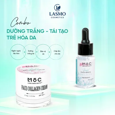 Combo Dưỡng Trắng Da MOC Love Skin White Giúp Da Mềm Mịn, Ngăn Ngừa Lão Hóa Da 20g&25ml - Skincare dưỡng ẩm vitamn c Son
