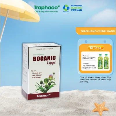 TPBVSK Boganic Lippi Traphaco - Hỗ Trợ: Giải Độc Mát Gan, Hạ Men Gan, Giảm Mỡ Máu, Tăng Cường Chức Năng Gan - Hộp 30V