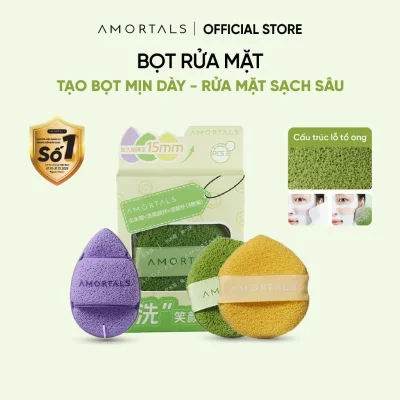 Bọt Mút Rửa Mặt Amortals Làm Sạch Sâu, Nở To Khi Gặp Nước, Dịu Nhẹ Cho Mọi Loại Da, Bọt Biển Rửa Mặt