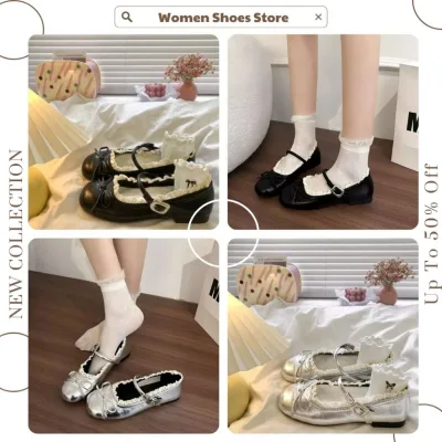 Giày Búp Bê Lolita, Giày Nữ Tiểu Thư Lolita Phối Ren Xinh Xắn 2 Màu Basic || N63