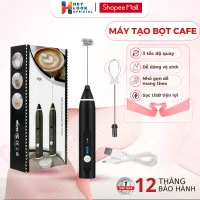 Máy tạo bọt cafe GODWELL, máy đánh trứng mini cầm tay sạc USB 3 tốc độ sử dụng pin sạc cao cấp