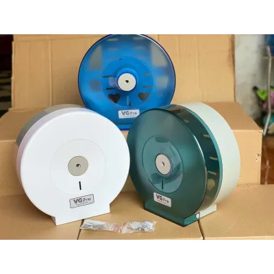 Hộp Đựng Giấy Vệ Sinh Cuộn Lớn Nhựa PP Trong Nhà Vệ Sinh Công Nghiệp Treo Tường Tặng 2 Miếng Dán Và Vít Khoan Sẵn