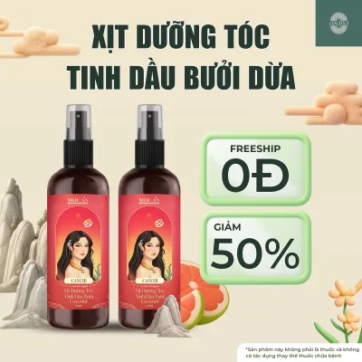 X2Bco120 - Combo of 2 Spray Bottles of Green Peel Grapefruit Essential Oil & Young Coconut Oil Moc an Haircare 120ml Supports Hair Loss Reduction, Hair Growth Hair Care