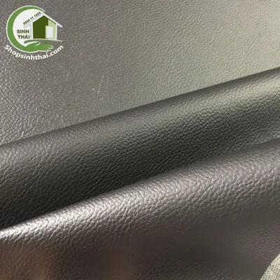 Vải da simili PVC màu đen có vân - vải giả da may bóp ví túi xách may nệm ghế sofa giày dép - [ 1 mét x khổ 140cm ]