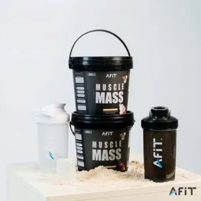 Combo of 2 Boxes of Muscle Mass Afit Nutrition Weight Gain Milk 1 kg + Gift