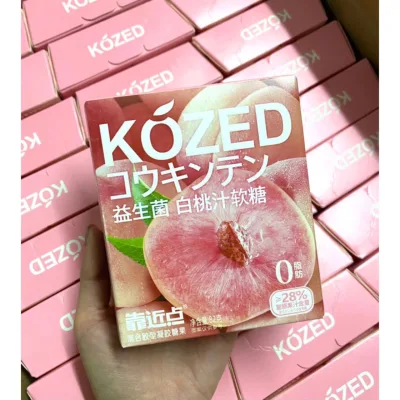 3 Hộp Kẹo Dẻo Trái Cây Bóc Vỏ KOZED, Kẹo dẻo lột vỏ 3D Vị Trái Đào Siêu Ngon - đồ ăn vặt