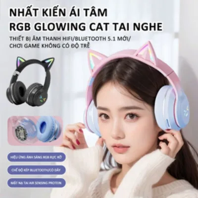 sử dụng liên tục 10 giờ pin siêu lâu bền bỉ cổng Type-C sạc nhanh gọi thoại không méo tiếng Bluetooth 5.1 siêu ổn định chất lượng âm thanh cao rõ nét thời gian thiết kế thời trang Tai nghe RGB tiện lợi cho mọi hoạt động giải trí