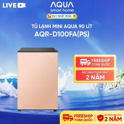 Tủ lạnh mini Aqua 90 lít AQR-D100FA(PS) - Màu hồng nhạt - Freeship toàn quốc - Bảo hành tận nhà
