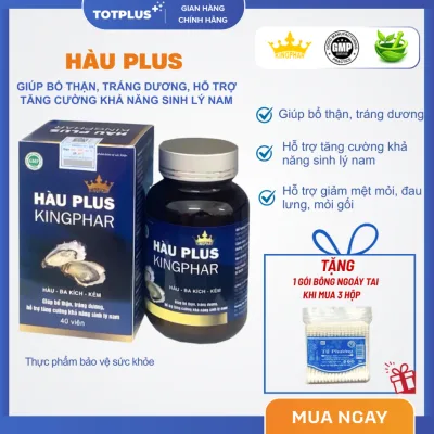 Hàu Plus Kingphar – Hỗ Trợ Bổ Thận, Tráng Dương, Tăng Cường Sinh Lý Nam, Giảm Mệt Mỏi - Hộp 40 Viên