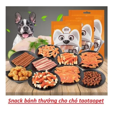 Snack bánh thưởng chó mèo thịt bò giàu protein taotaopet nhiều loại 108g nhiều dinh dưỡng