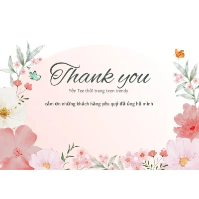 Thư cảm ơn , thẻ bảo hành shop Yến Tee