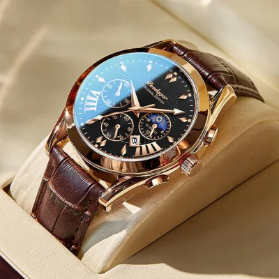Đồng Hồ Nam Chính Hãng POEDAGAR P22 TD6 Dây Da Cao Cấp Có Lịch Ngày Sang Trọng Kiểu Dáng Thời Trang Đẹp Giá Rẻ
