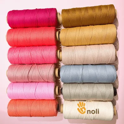 Sợi dệt trơn 2mm Craft yarn VN chuyên móc túi xách, ví, mũ nón lên dáng đẹp, màu sắc vintage 160g (Mã 01 đến 78 )