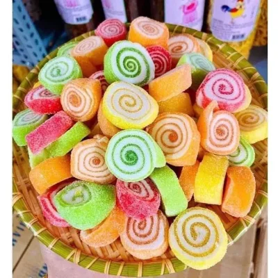 1kg Kẹo dẻo xoắn ốc - kẹo dẻo trái cây - Bánh kẹo Tết Ăn Vặt HCM Snack Food Candy