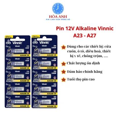 Pin VINNIC 12V 23A/27A Alkaline chính hãng, dùng romote ô tô, cửa cuốn, thiết bị y tế,…..