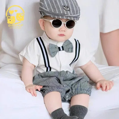 Body công tử cho bé trai dễ thương, Bodysuit cho bé mẫu mới chất coton mềm mát, mẫu Quần áo sơ sinh từ 0-12M