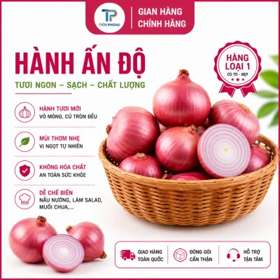 Hành Tím Ấn Độ Củ To Khô Đẹp | Hành Nhập Khẩu Loại 1 | 500g 1kg 3kg