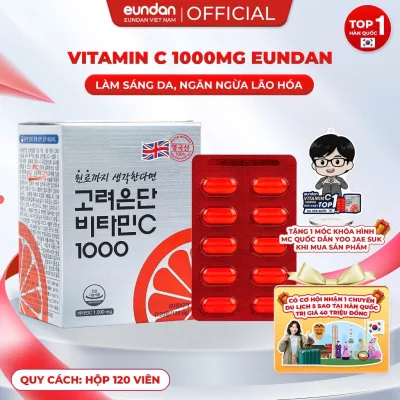 Viên Uống Eundan Vitamin C Hàn Quốc Giúp Tăng Cường Hệ Miễn Dịch Làm Đẹp Da 1000mg - Hộp 120 Viên