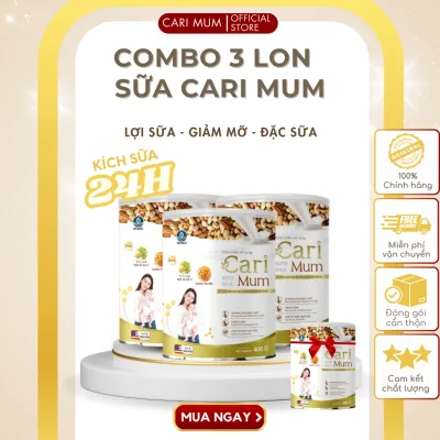 Combo 3 tặng 1 Sữa hạt lợi sữa Cari Mum cho mẹ sau sinh - Bổ sung dinh dưỡng vượt trội với 22 vitamin và khoáng chất