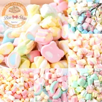 1KG Kẹo Bông Gòn Marshmallow Mềm Mịn Nhiều Hình – Trái Tim, Cầu Vồng, Cuộn Xoắn, Màu Pastel Đẹp Mắt Trang Trí Bánh Kem