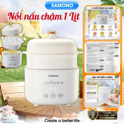 Nồi nấu chậm đa năng SAMONO SW-SC10 dung tích 1L phiên bản tiếng Việt - Hàng chính hãng BH 1 năm