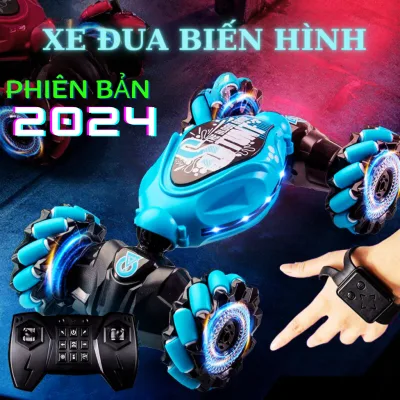 Ô tô điều khiển từ xa xoay 360 di chuyển 8 hướng biến hình, Ô tô điều khiển từ xa pin sạc có âm thanh đèn led