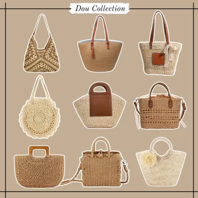 Túi Cói Unisex, Túi Xách Đeo Vai, Túi Đeo Chéo Chất Liệu Cói Cao Cấp Phong Cách Vintage Thời Trang Xuân Hè - Mã TC00