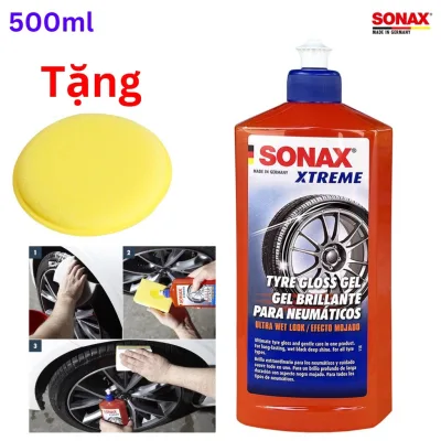 Bảo Dưỡng Lốp Xe Ô Tô Sonax Xtreme Tyre Gloss Gel 235241 Chống Nứt Bạc Màu 500ml Tặng Mút