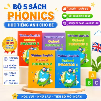 Bộ 5 Sách Phonics Tiếng Anh Cho Bé Writing English Phonics 1-5 Luyện Phát Âm Và Từ Vựng