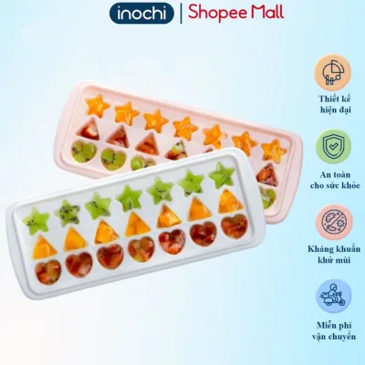 Khay làm đá Inochi Kari, nắp đậy thông minh, nhiều hình, không BPA, làm đá, thạch