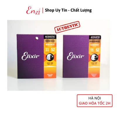 Dây đàn guitar acoustic elixir 16027 Phosphor Bronze Nanoweb cỡ 11 dây đàn Elixir 16052 và 16002 chính hãng