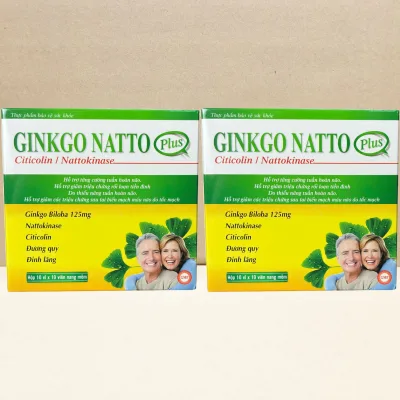 Combo of 2 Boxes of Ginkgo Natto Plus Yellow - Rostex - Vinaphar - Healing Vitamins - Multivitamins