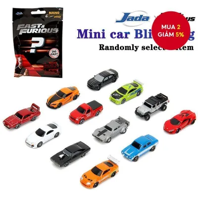 Jada Toys x Fast & Furious - Ô tô đồ chơi hợp kim - 1 Mô hình xe trong Gói bí ẩn Mini - Phiên bản Nano chi tiết làm từ kim loại (4,19 cm/1,65 inch) dành cho người hâm mộ và nhà sưu tập từ 3 tuổi trở lên