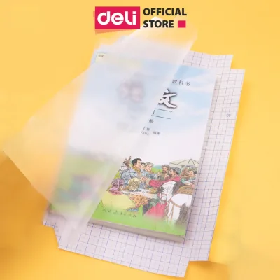 Decal Bọc Vở Trong Suốt Deli 10 Tờ - Chống Nước, Chống Bụi, Dễ Dán, Phù Hợp Nhiều Kích Thước Sách Vở, Phù Hợp Học Sinh