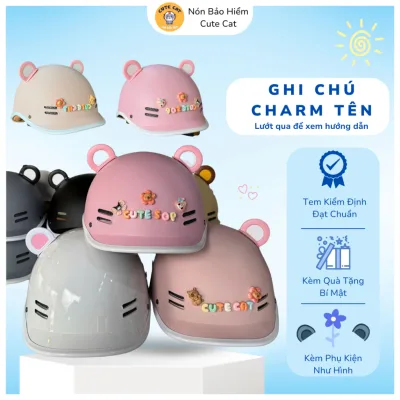Nón Bảo Hiểm Cá Heo Hottrend Chất Lượng Cao Cấp Tem Kiểm Định Đạt Chuẩn Kèm Phụ Kiện Cute Cat