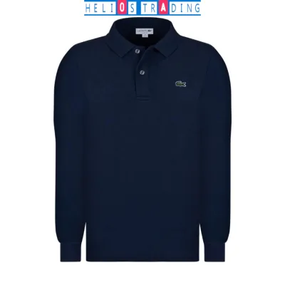 Navy Blue Lacoste Men's Long Sleeve Polo Shirt, Genuine Imported Brand Helios Tranding - La6869947-S