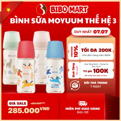 Thế hệ 3 - Bình sữa PPSU Moyuum - 80ml/170/270ml/330ml - Họa Tiết