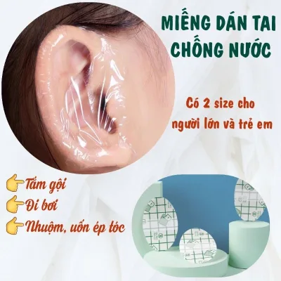 Miếng dán tai chống nước khi tắm rửa gội đầu, đi bơi, nhuộm tóc