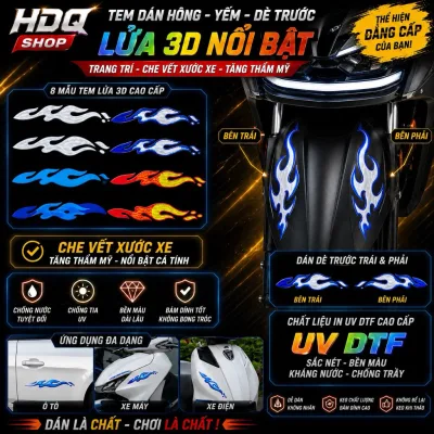 Tem Lửa 🔥dán dè trước xe máy, xe điện ,lattop, siêu mỏng siêu bám dính