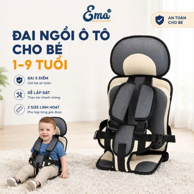 Đai ngồi ghế ô tô cho bé dưới 9 tuổi thay thế đai an toàn dây đai tùy chỉnh, thoáng khí, êm ái