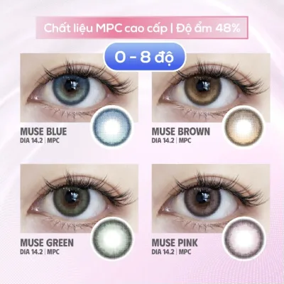 SLENS - Lens 1 NGÀY (1 CHIẾC) MUSE blue/brown/green/pink MPC - Kính áp tròng Hàn quốc Seoullens