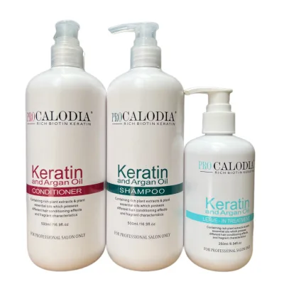 Gội xả và xả khô chăm sóc tóc Keratin Pro Calodia 500mlx2/250ml