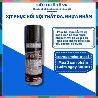 Chai Xịt Phục Hồi Nhựa Nhám Và Bảo Dưỡng Đồ Da, Nội Thất Ô Tô Đa Năng (Vỏ Xe, Ghế Da, Áo Da, Giày Da...) D-CHEM - STOTVN
