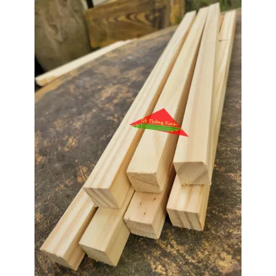 Combo tiết kiệm thanh gỗ thông vuông 2cm x dài 60cm-50cm-40cm-30cm dùng làm nẹp, đóng chuồng,trang trí