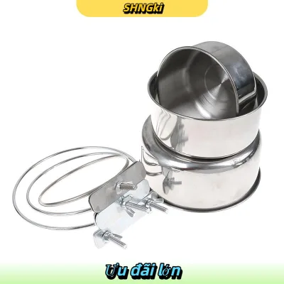 SHNGki Bát treo cho thú cưng Bát lồng đựng thức ăn cho chim và mèo bằng thép không gỉ