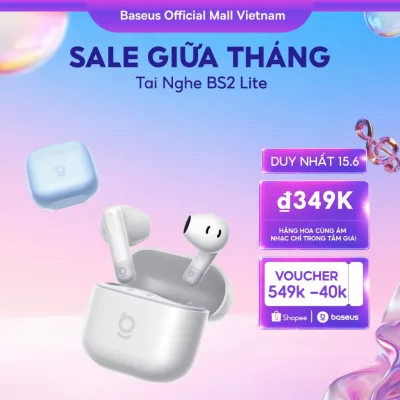 Tai Nghe Baseus Bass BS2 Lite Bluetooth 6.0 &2 Mic AI Call Rõ, Nghe Nhạc, Tập Luyện Cực Đã