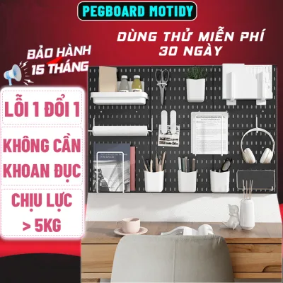 Kệ Bảng Pegboard MOTIDY Treo Tường Kèm Phụ Kiện Để Đồ Bàn Học Setup Trang Trí Bàn Làm Việc, Desk Decor DIY, Bàn Gaming