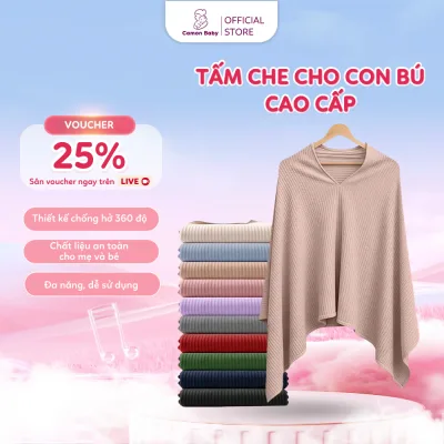 Tấm Che Cho Con Bú Camon Baby Cao Cấp, Khăn Choàng Cho Bé Ti Thoáng Khí Che Phủ Toàn Diện, Tiện Lợi
